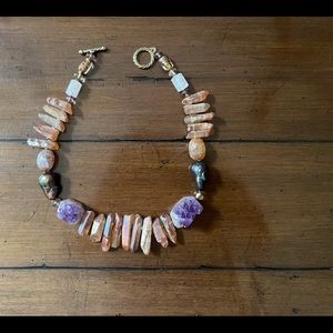 Multi natural stone necklace. A knockout!